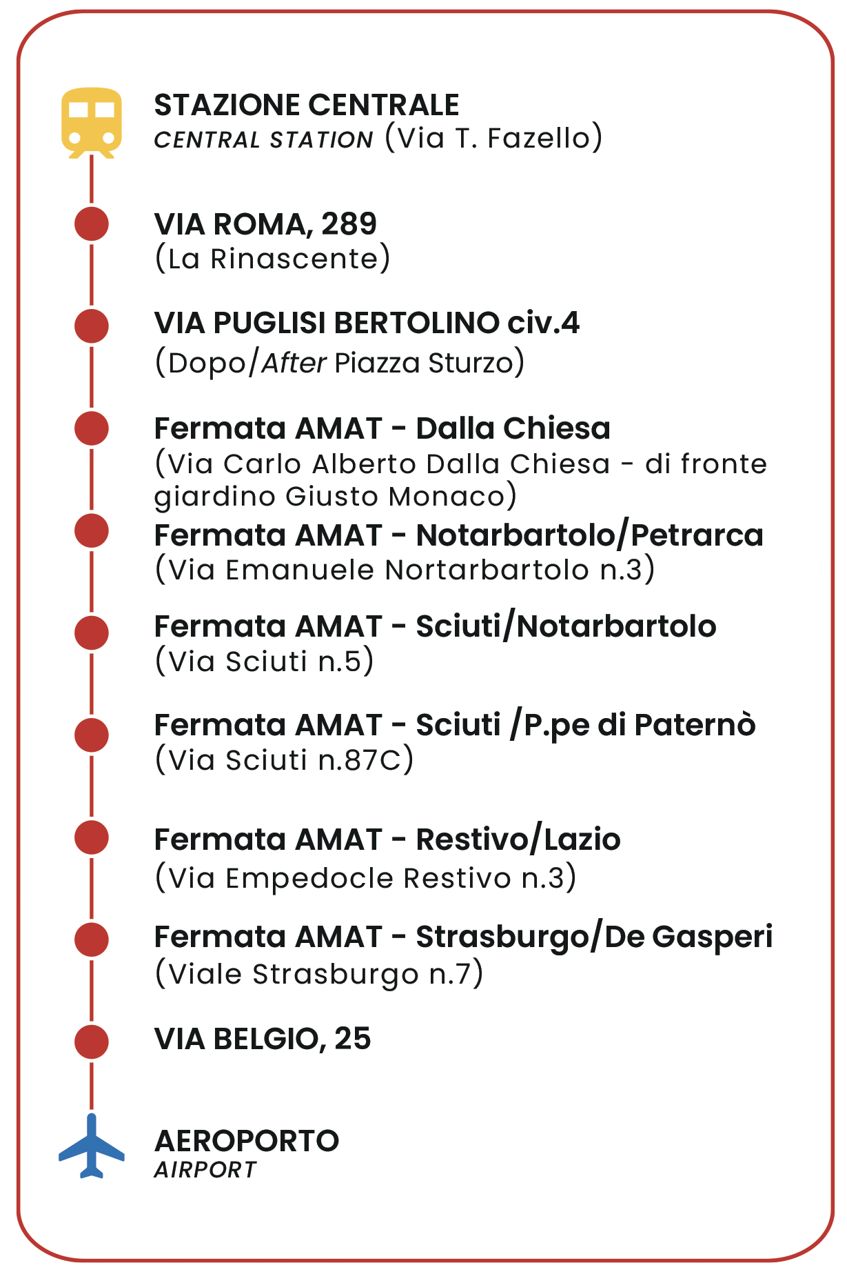 Orari fermate urbane APT durante chiusura Via Libertà